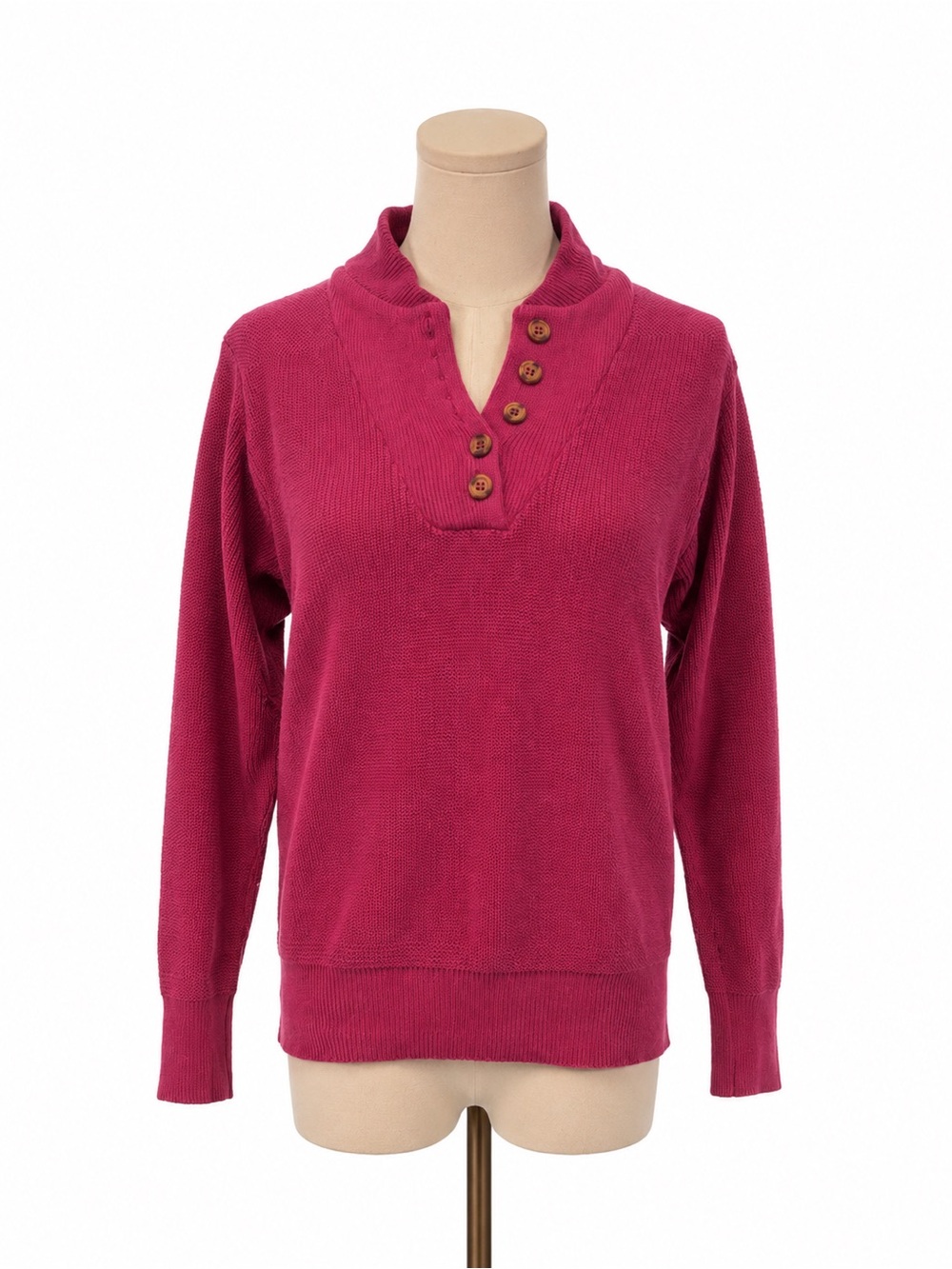 Eddie Bauer 100% cotton button neck sweater size L